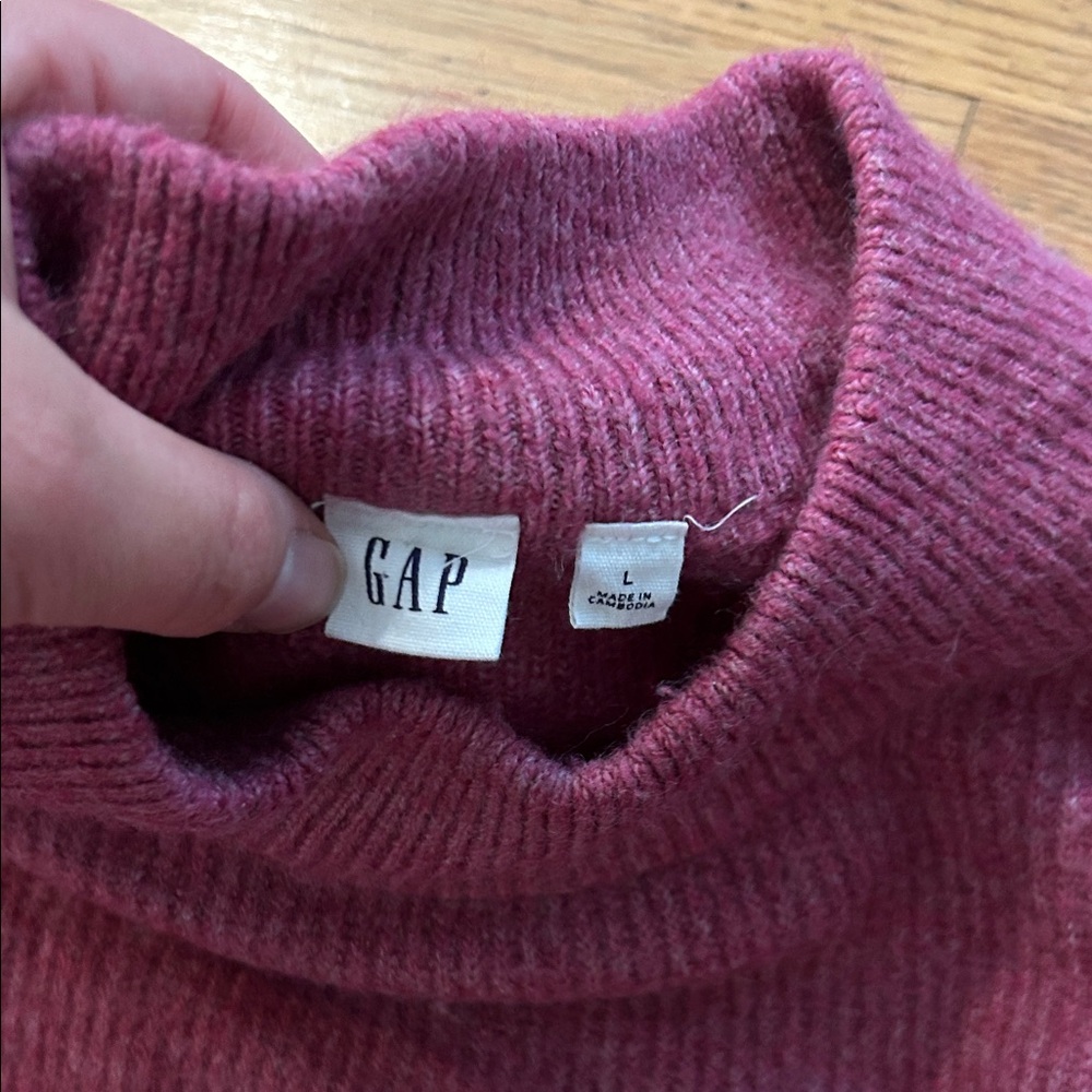 GAP Plush Mock Neck Sweater - Rose Pink - Picture 2 of 3